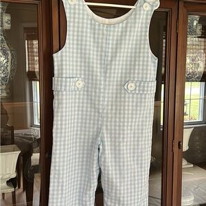 The Beaufort Bonnet Company Light Blue Gingham Kids Longall